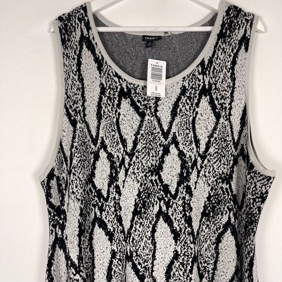 NWT Torrid Knit Sweater Dress Size 4X Sleeveless Rayon Gray Snakeskin Print - Picture 5 of 8